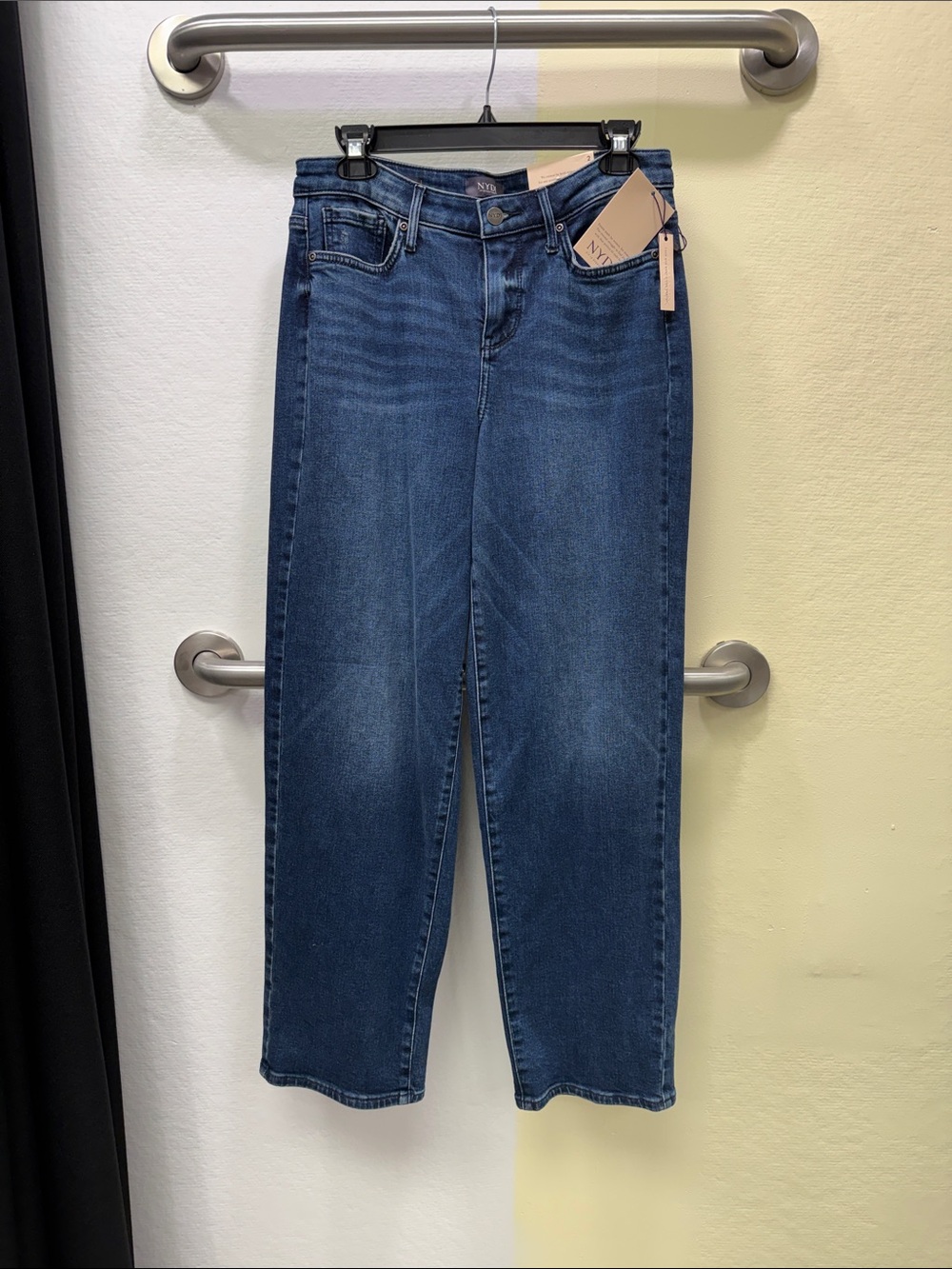 NYDJ High-Rise Straight Jeans - Dark Blue Wash